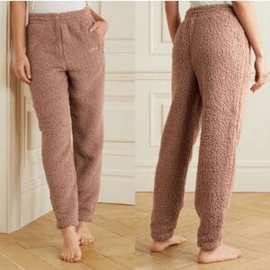 SKIMS Women's Tan cozy knit Desert Sherpa Teddy Jogger Pants Size S/M